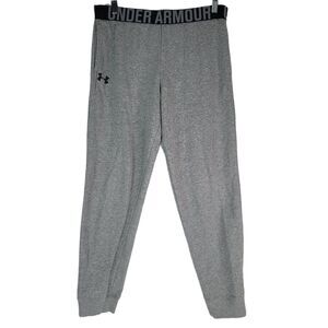 Under Armour Jogger Sweatpants Boys YXL Loose Gray UA Tech Cotton Blend